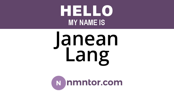 Janean Lang