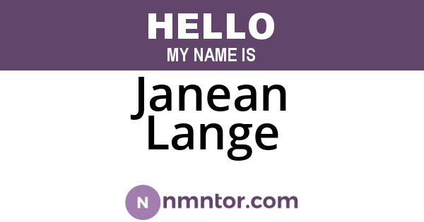 Janean Lange