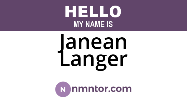 Janean Langer
