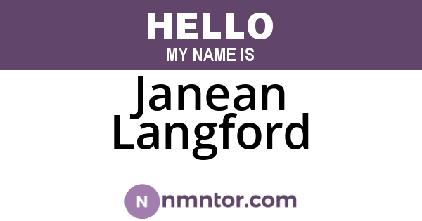 Janean Langford
