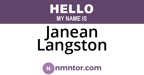 Janean Langston