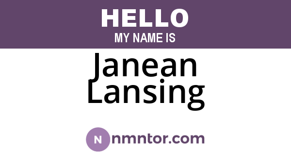Janean Lansing