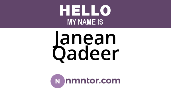 Janean Qadeer