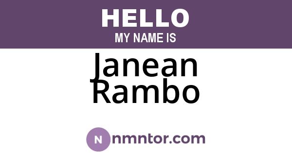 Janean Rambo