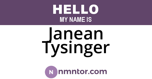 Janean Tysinger