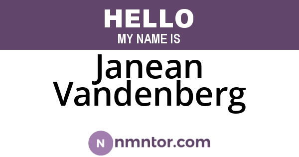 Janean Vandenberg