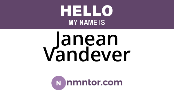 Janean Vandever