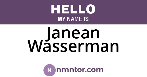 Janean Wasserman