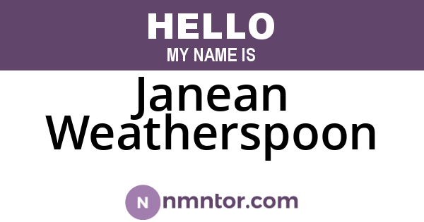 Janean Weatherspoon