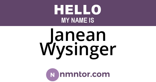 Janean Wysinger