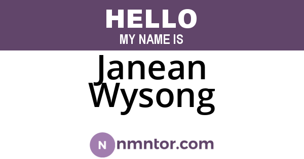 Janean Wysong