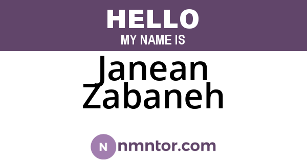 Janean Zabaneh