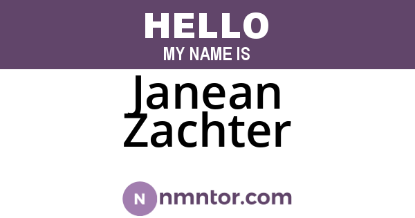Janean Zachter