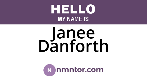 Janee Danforth