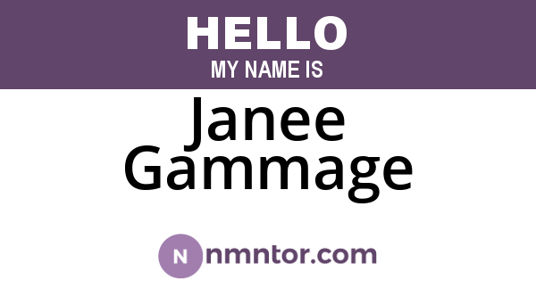Janee Gammage