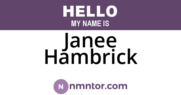 Janee Hambrick