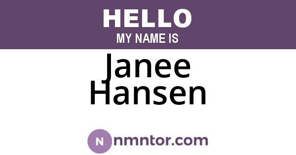 Janee Hansen