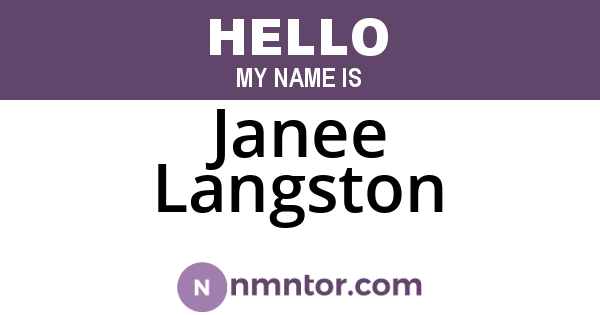 Janee Langston