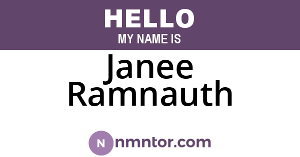 Janee Ramnauth