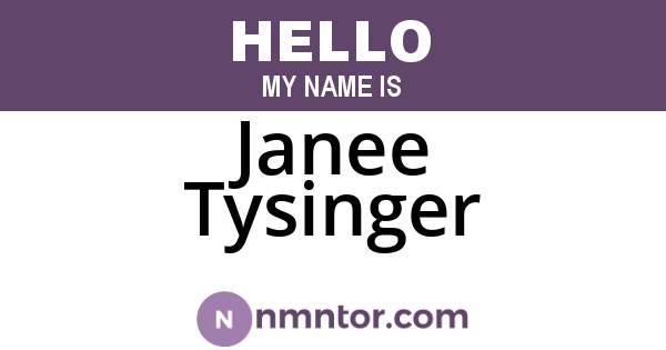 Janee Tysinger
