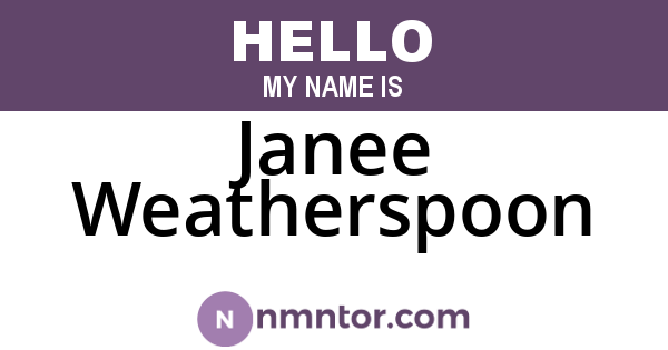 Janee Weatherspoon