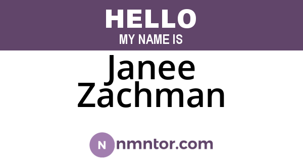 Janee Zachman