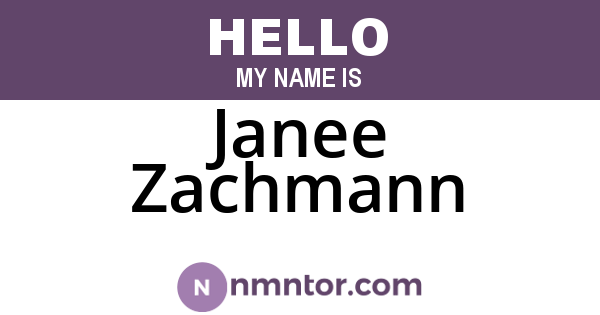 Janee Zachmann