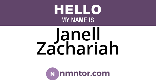 Janell Zachariah