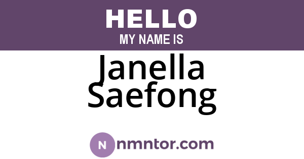 Janella Saefong