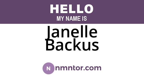 Janelle Backus
