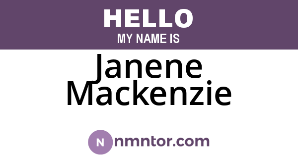 Janene Mackenzie