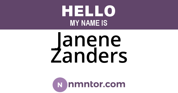 Janene Zanders
