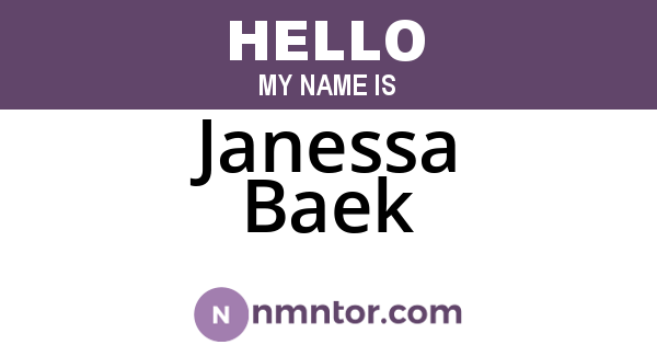 Janessa Baek