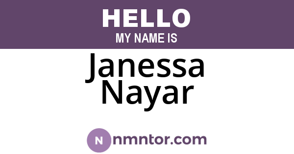 Janessa Nayar
