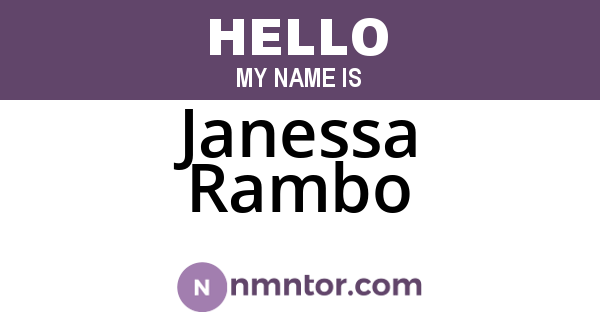 Janessa Rambo