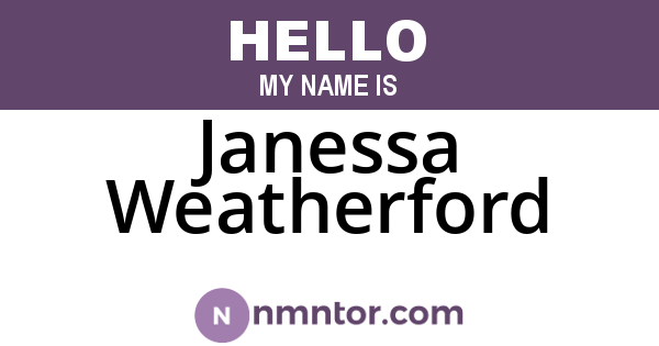 Janessa Weatherford