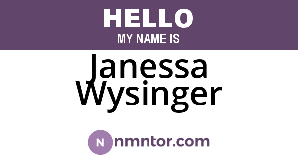 Janessa Wysinger