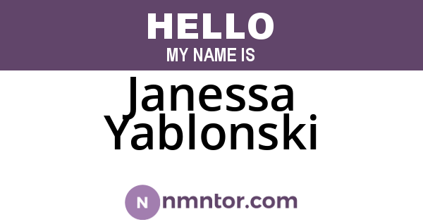 Janessa Yablonski