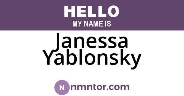 Janessa Yablonsky