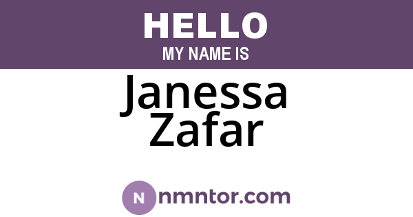 Janessa Zafar