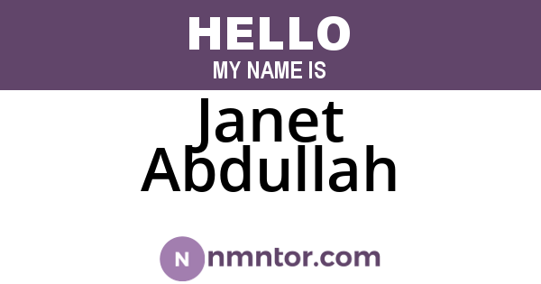 Janet Abdullah