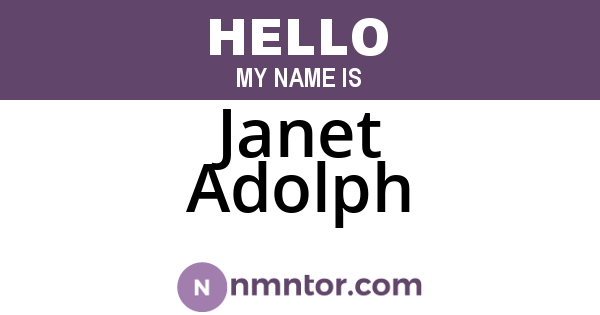 Janet Adolph
