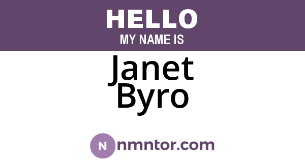 Janet Byro
