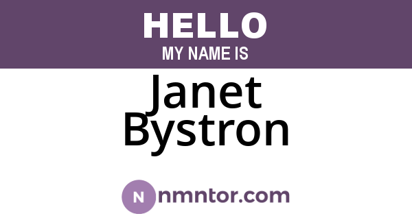 Janet Bystron
