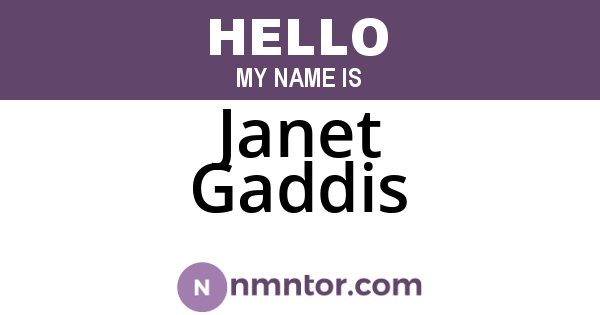 Janet Gaddis