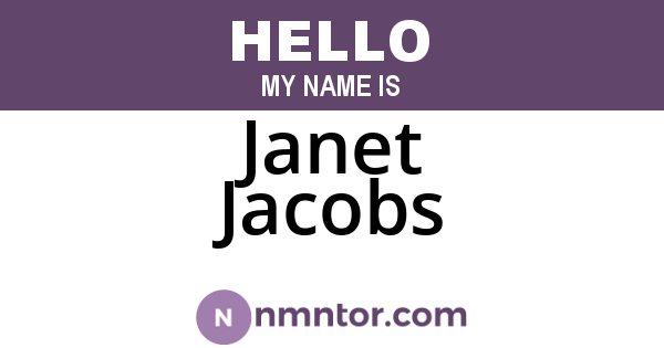 Janet Jacobs