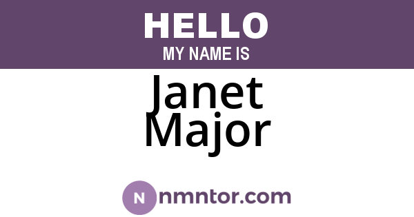 Janet Major