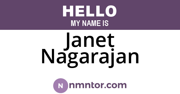 Janet Nagarajan