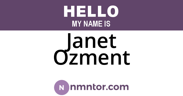 Janet Ozment