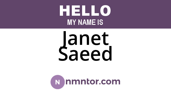 Janet Saeed